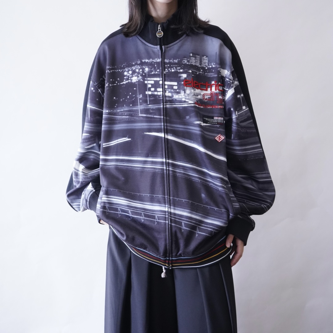 oversized night view graphic track jacket