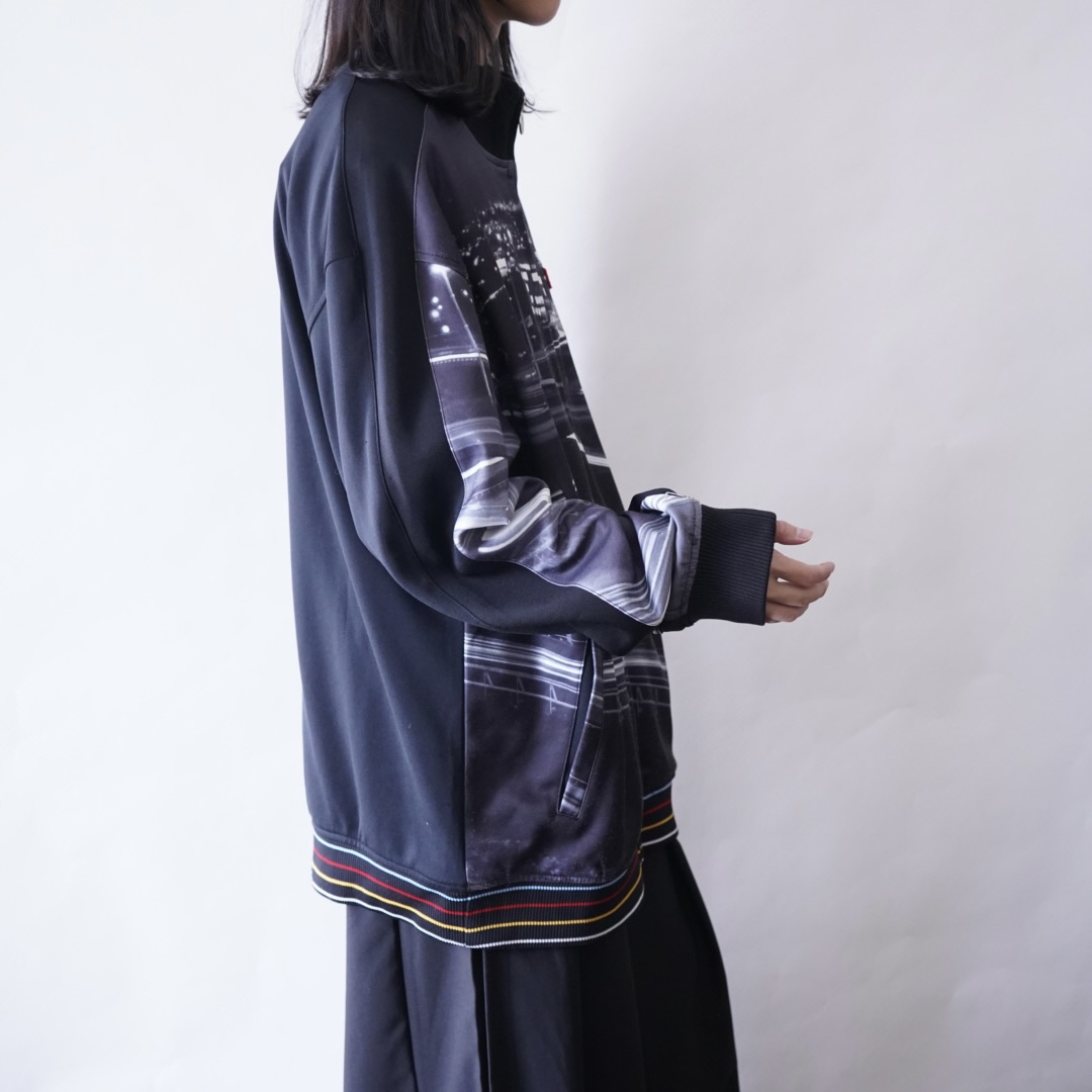 oversized night view graphic track jacket