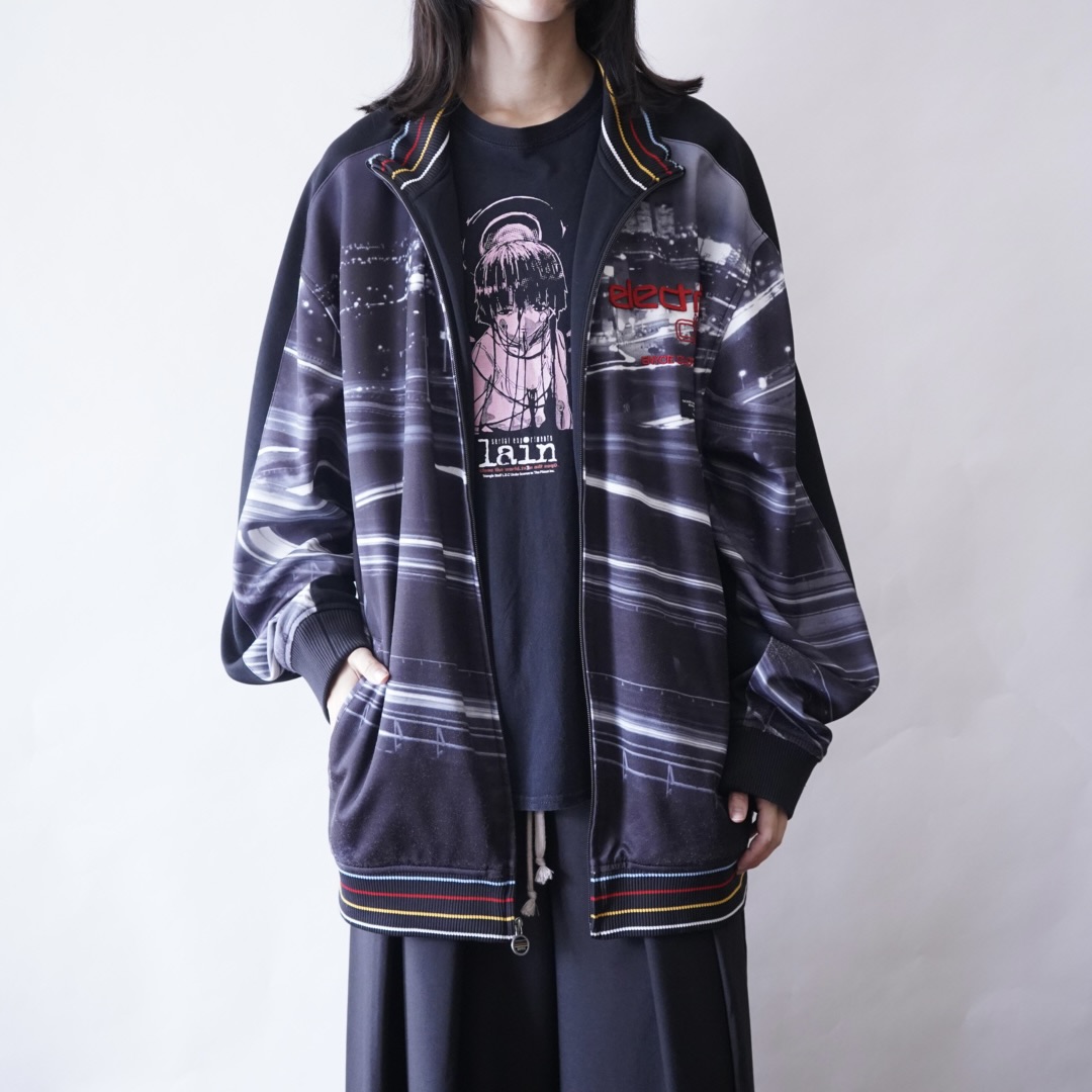oversized night view graphic track jacket