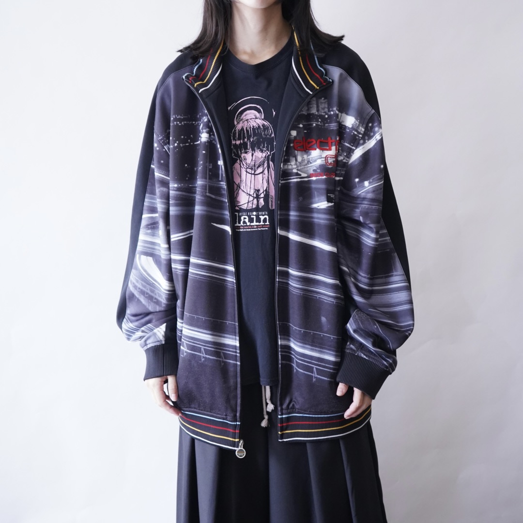 oversized night view graphic track jacket