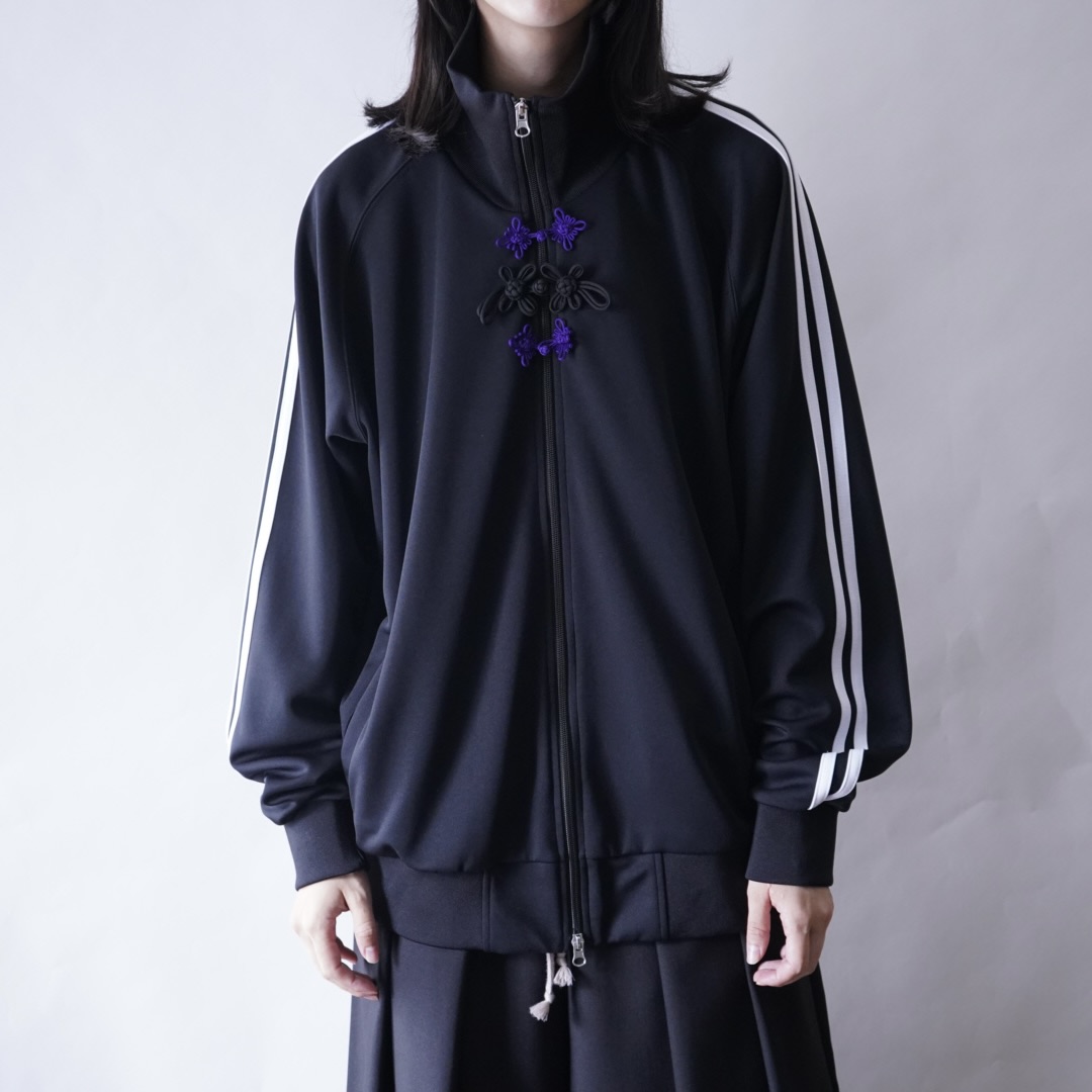 "CHINA × SPORTS" black × purple China track jacket
