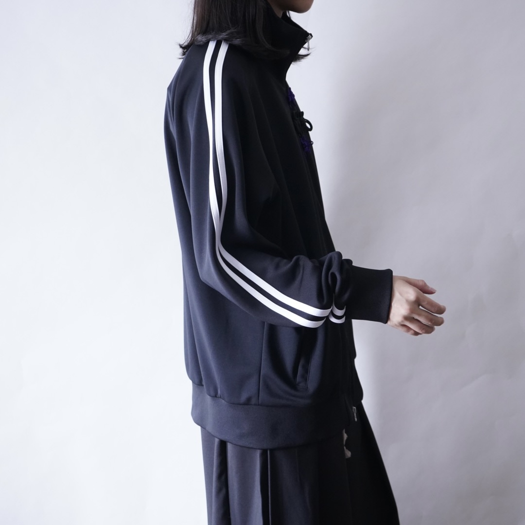 "CHINA × SPORTS" black × purple China track jacket