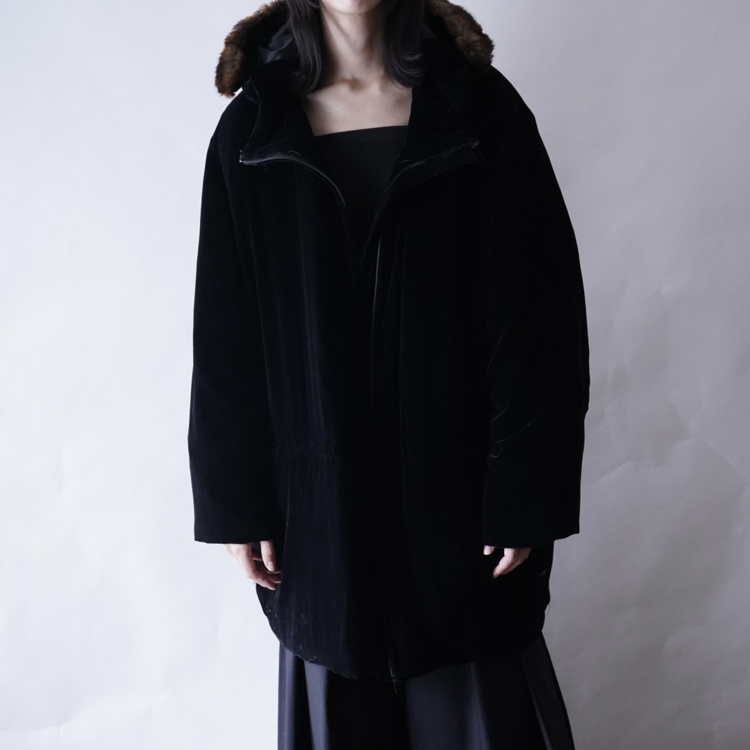 【RalphLauren】oversized velours mods coat