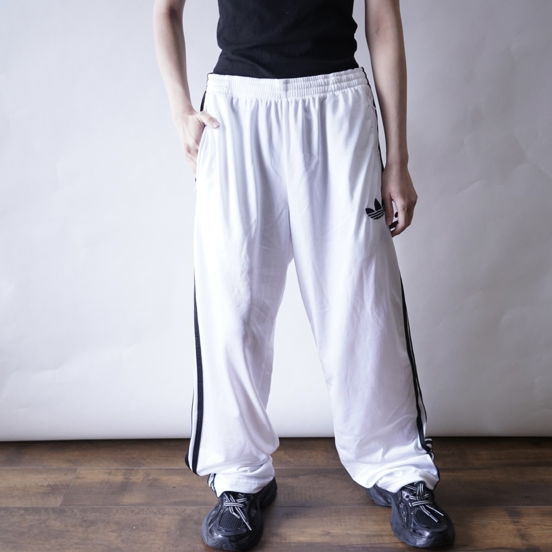 【adidas】white × black track pants
