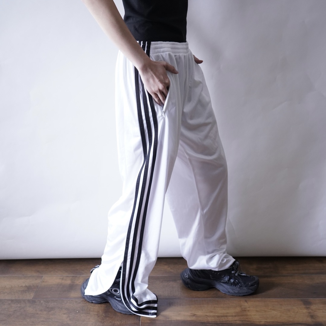 【adidas】white × black track pants