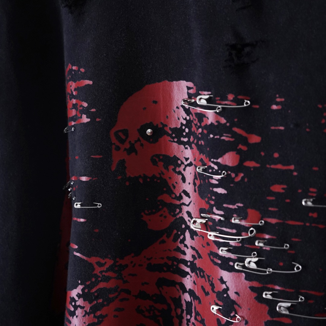 【Dark Side Remake】red skull BORO × CUSTOM pullover parka