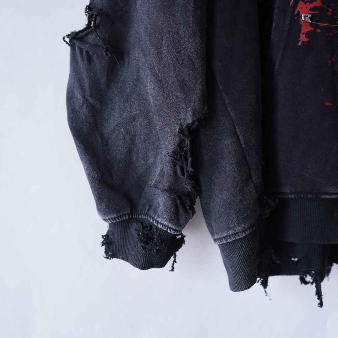 【Dark Side Remake】red skull BORO × CUSTOM pullover parka