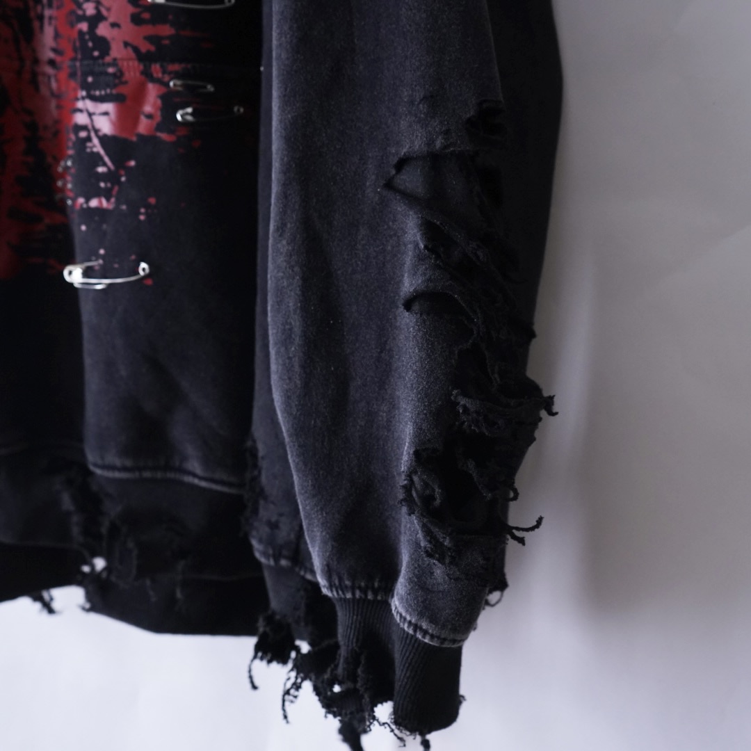 【Dark Side Remake】red skull BORO × CUSTOM pullover parka