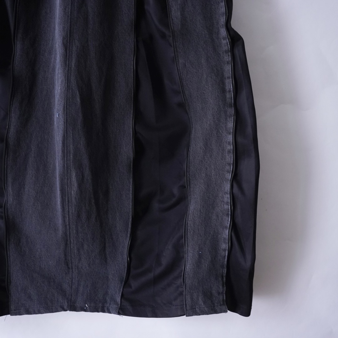 【Docking Remake】"adidas" track pants × black denim zip skirt