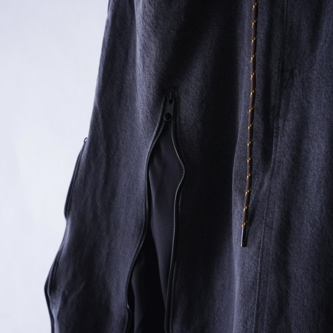 【Docking Remake】"adidas" track pants × black denim zip skirt