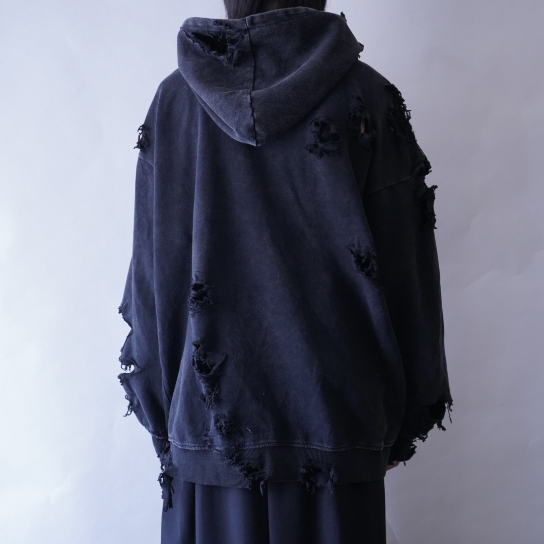 【Dark Side Remake】red skull BORO × CUSTOM pullover parka