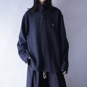 【RalphLauren】half zip charcoal gray half zip knit