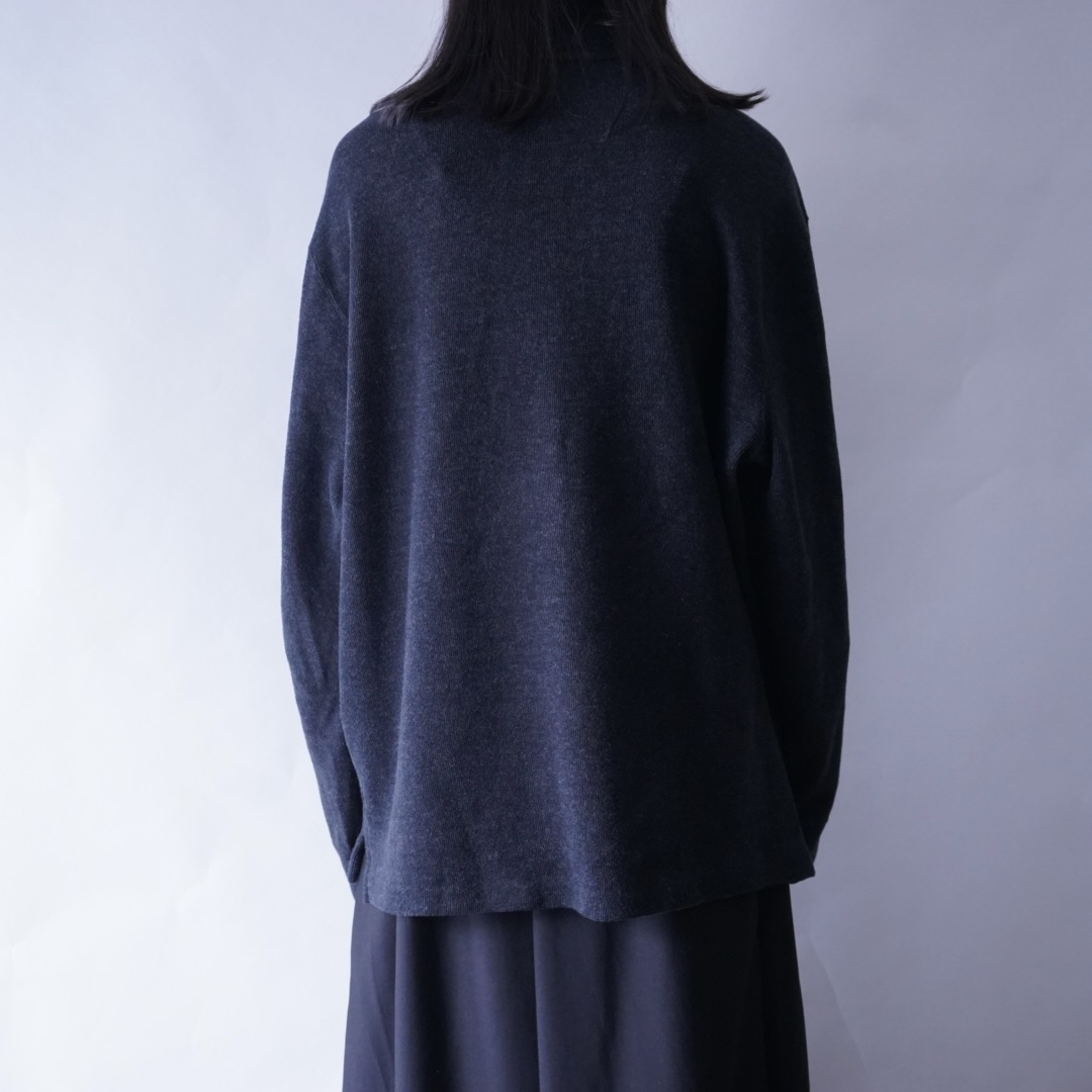 【RalphLauren】half zip charcoal gray half zip knit