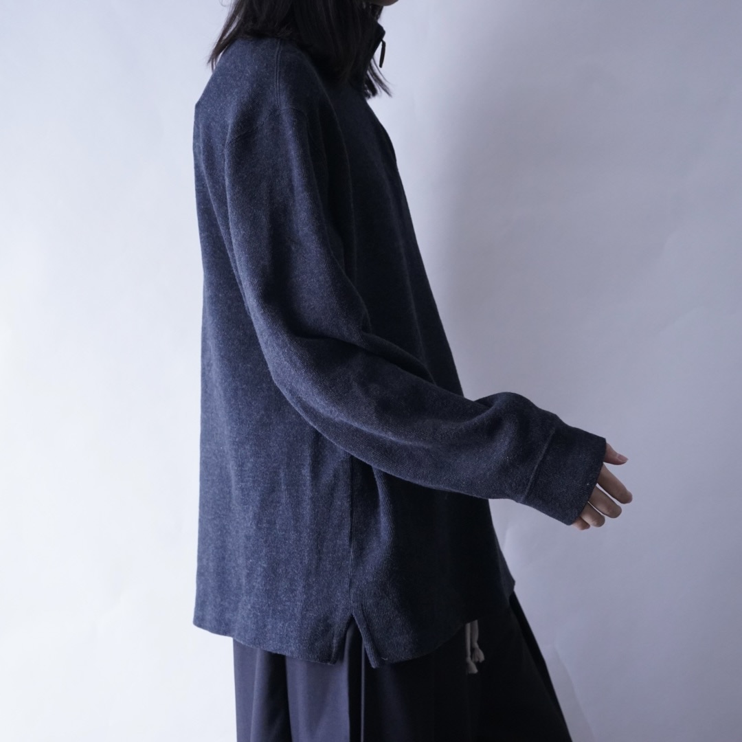 【RalphLauren】half zip charcoal gray half zip knit