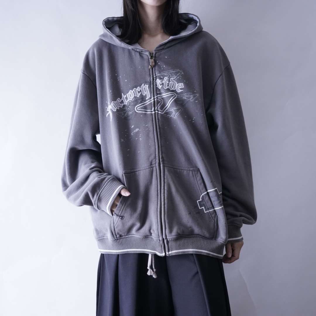 “Y2K” textile fade gray zip parka