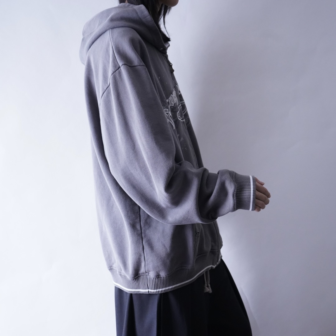 “Y2K” textile fade gray zip parka