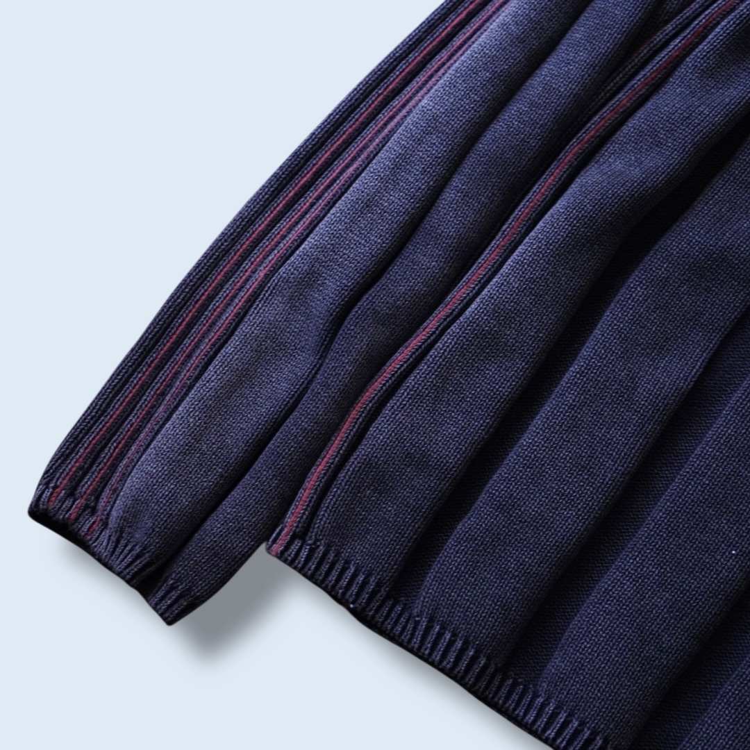 fade black neon color line lib half zip knit