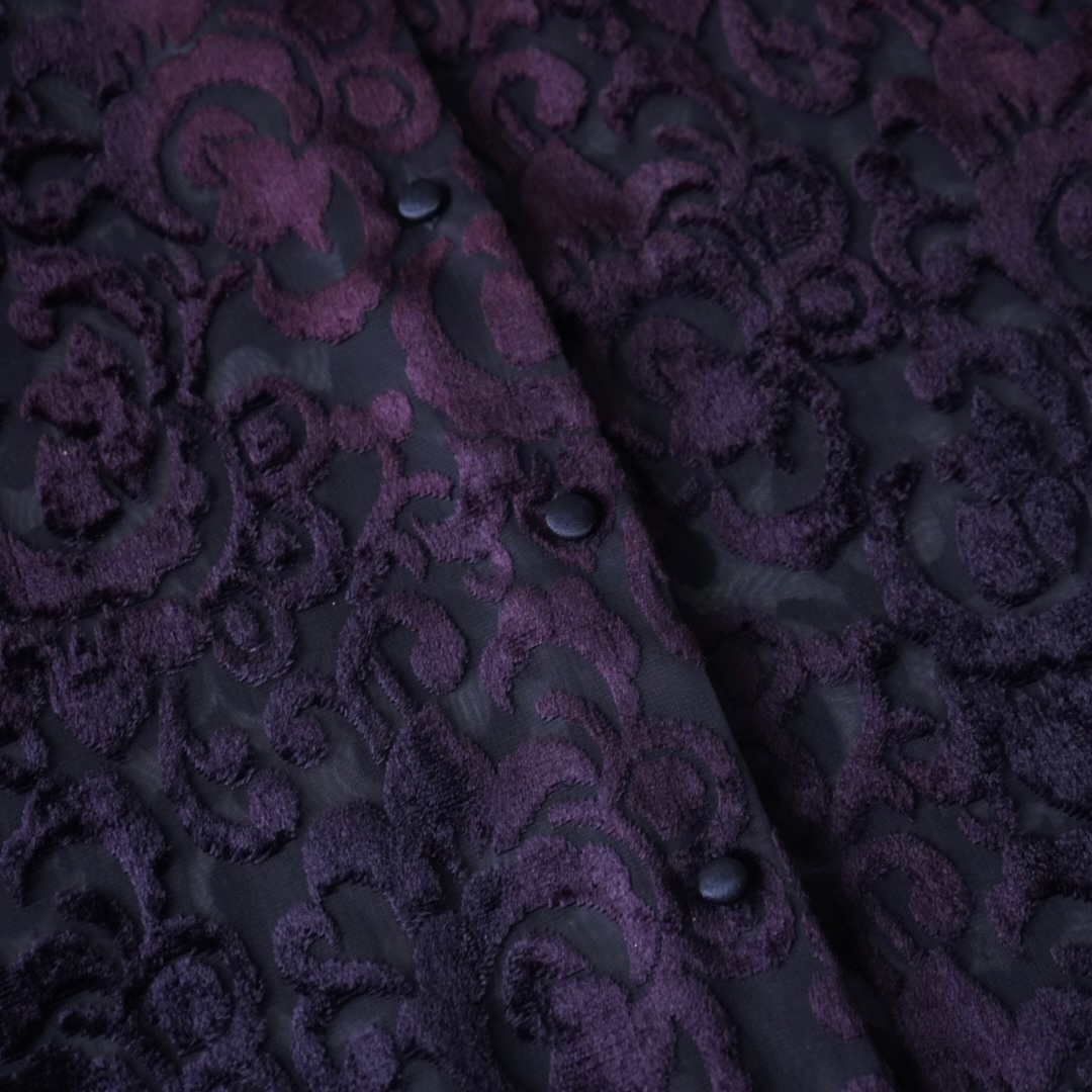 oversized burgundy velours × see-through shirt