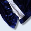 glossy blue × white velours track jacket