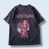 "割れアスカリャンメン袖プリ / エヴァンゲリオン" double side print tee