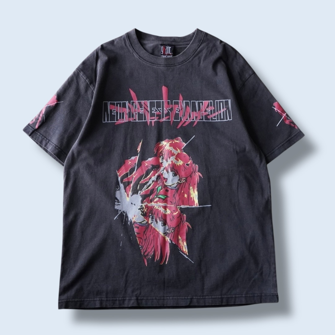 "割れアスカリャンメン袖プリ / エヴァンゲリオン" double side print tee