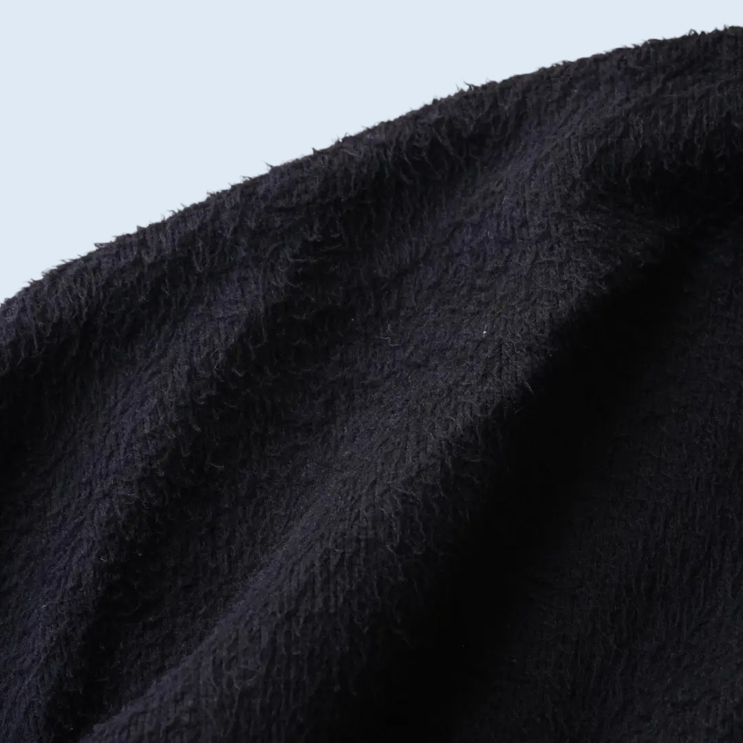 black shaggy wool poncho