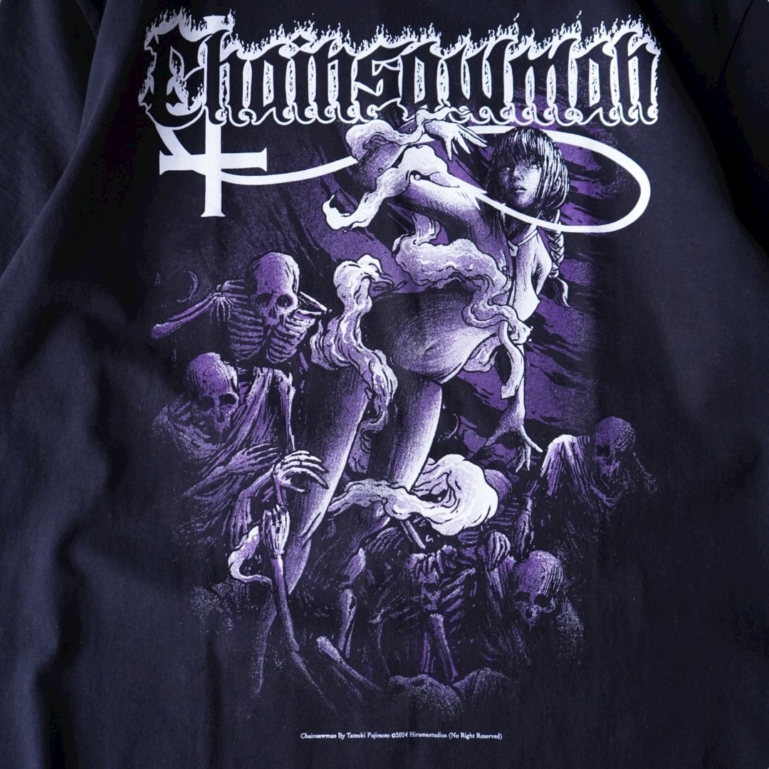 “メタルテイストマキマ / チェンソーマン” double side print tee