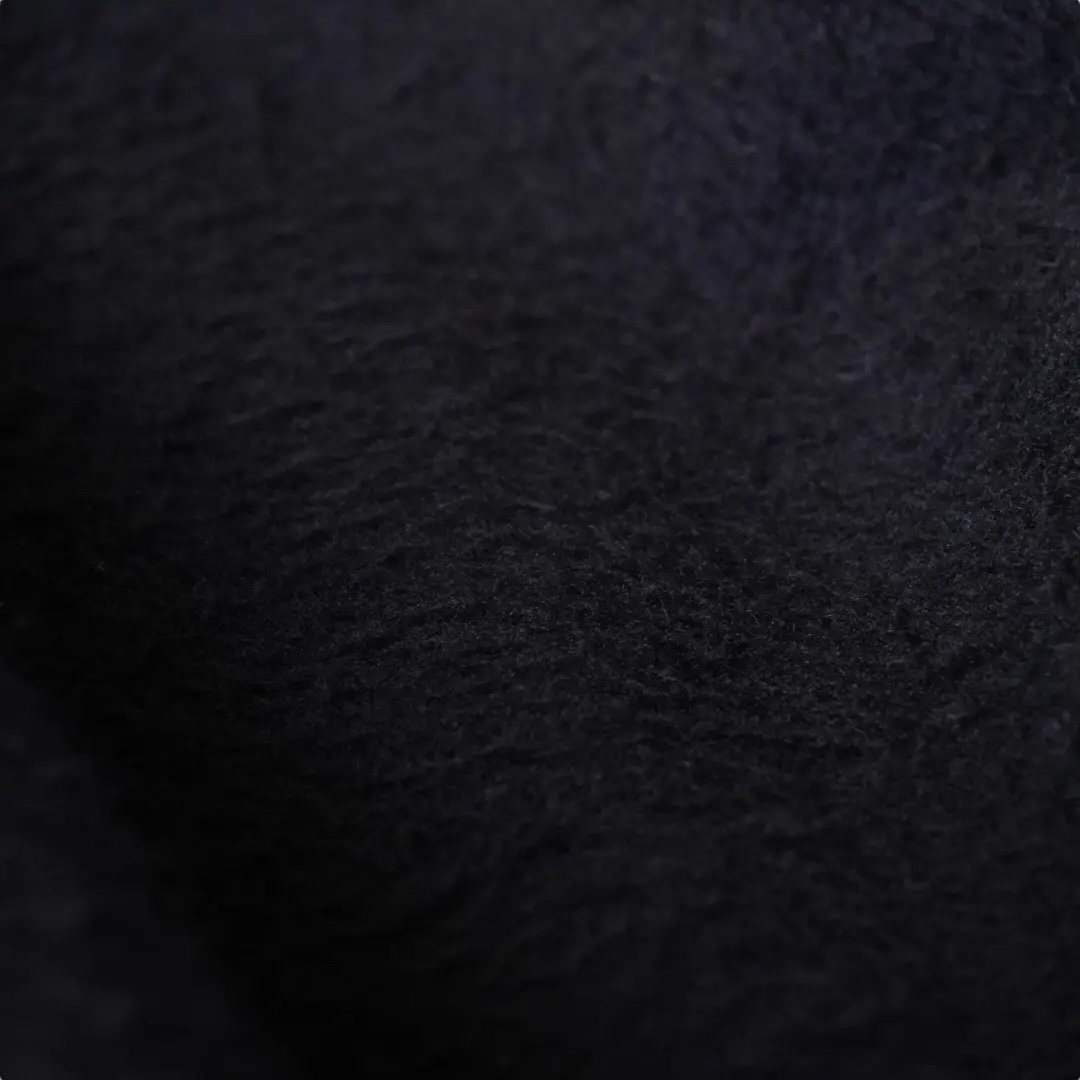 black shaggy wool poncho