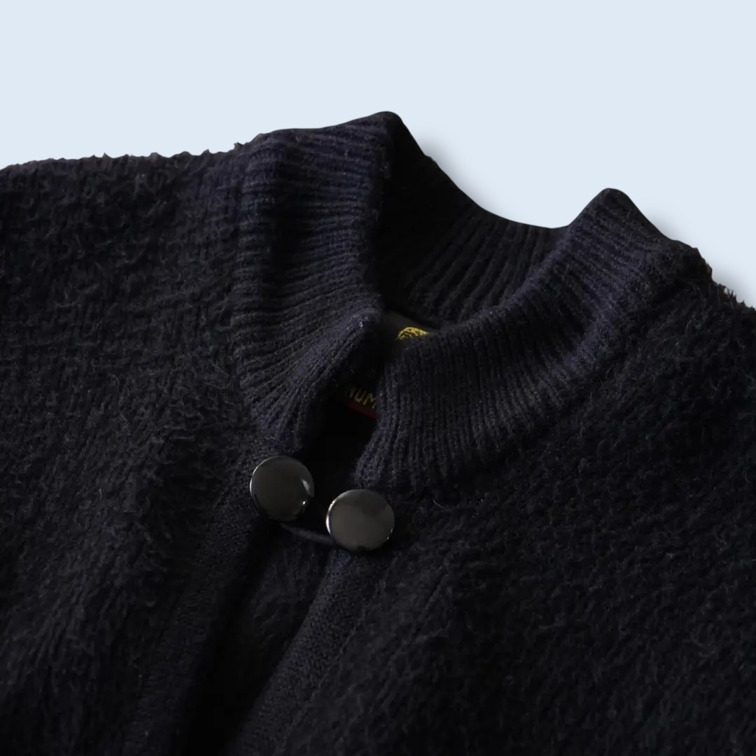 black shaggy wool poncho