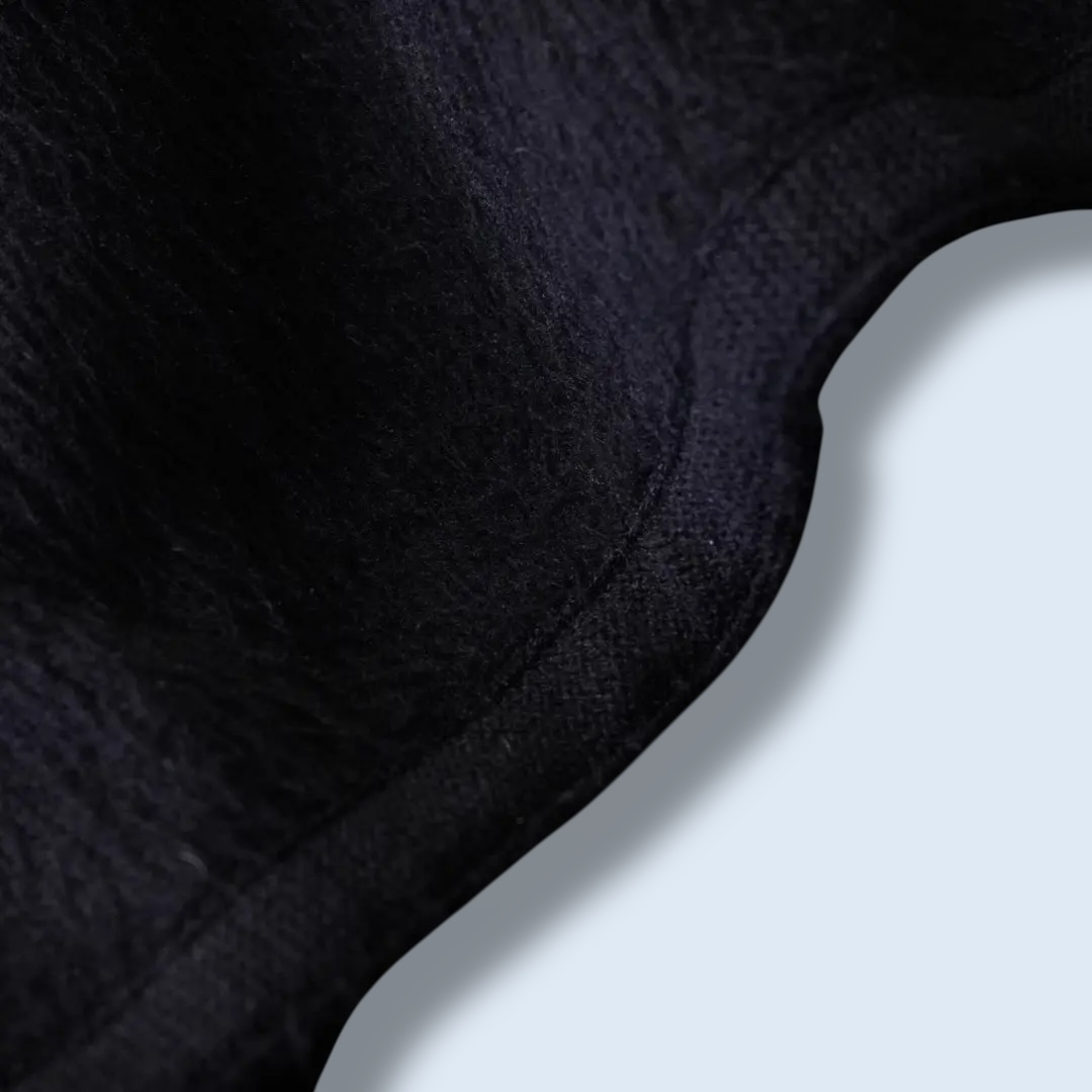 black shaggy wool poncho