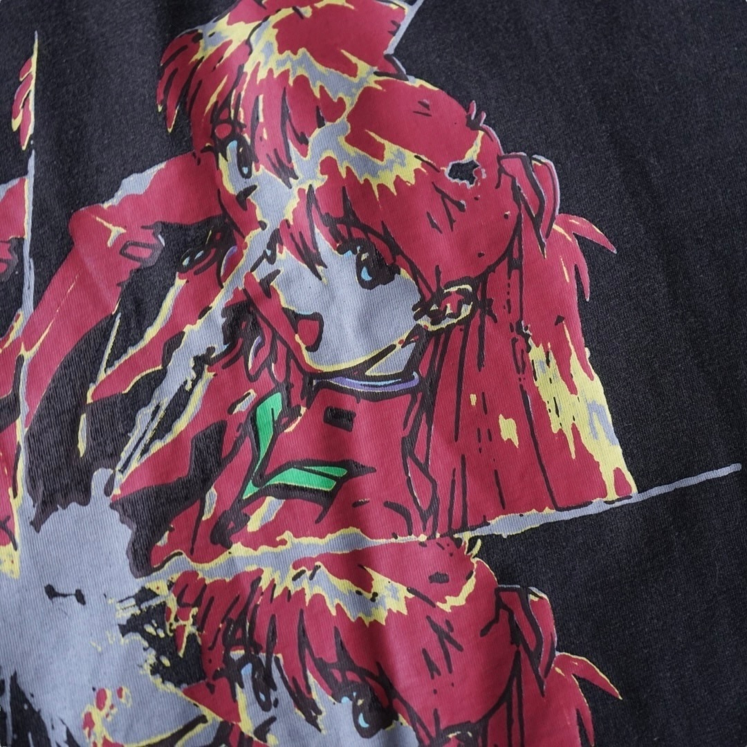 "割れアスカリャンメン袖プリ / エヴァンゲリオン" double side print tee