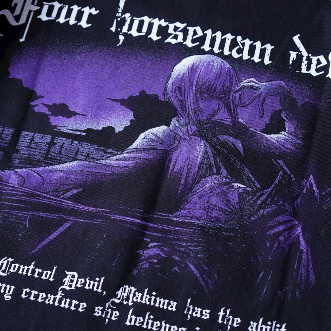 “メタルテイストマキマ / チェンソーマン” double side print tee