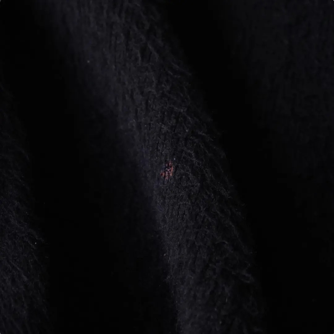 black shaggy wool poncho