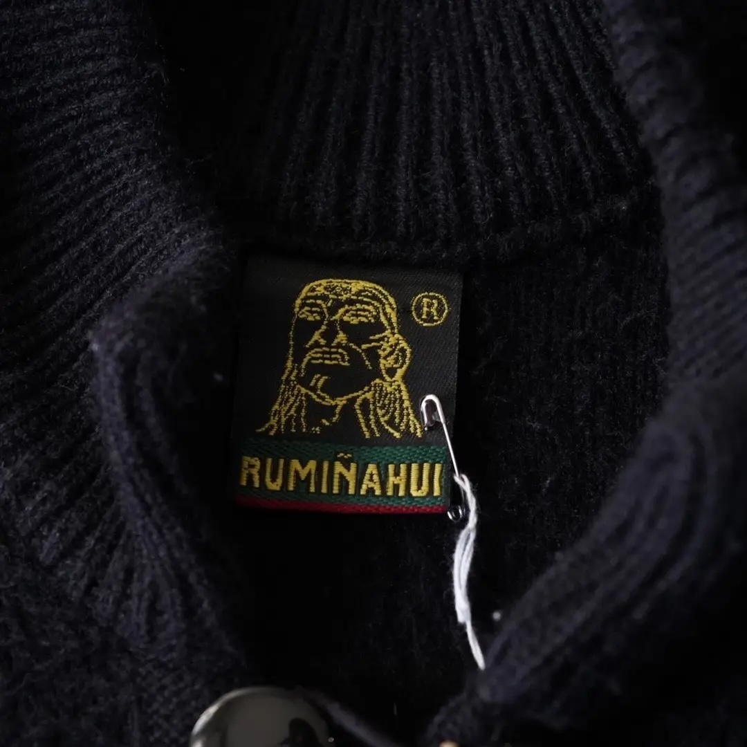 black shaggy wool poncho