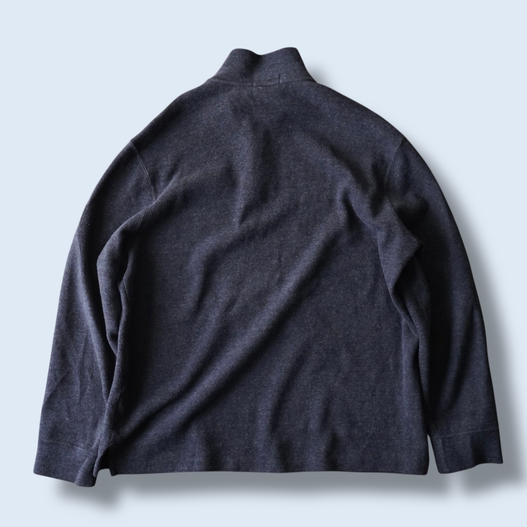 【RalphLauren】half zip charcoal gray half zip knit