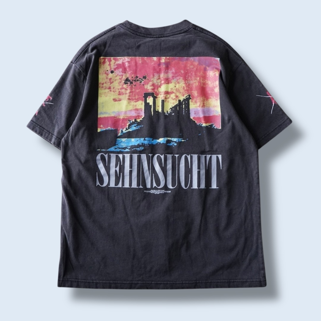 "割れアスカリャンメン袖プリ / エヴァンゲリオン" double side print tee
