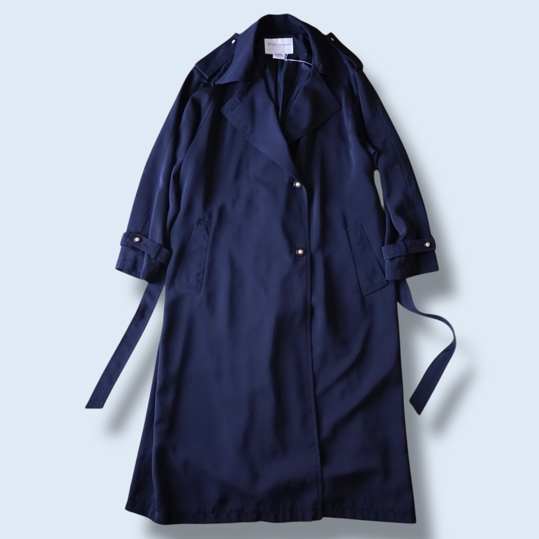 back many tuck gabardine maxi long coat