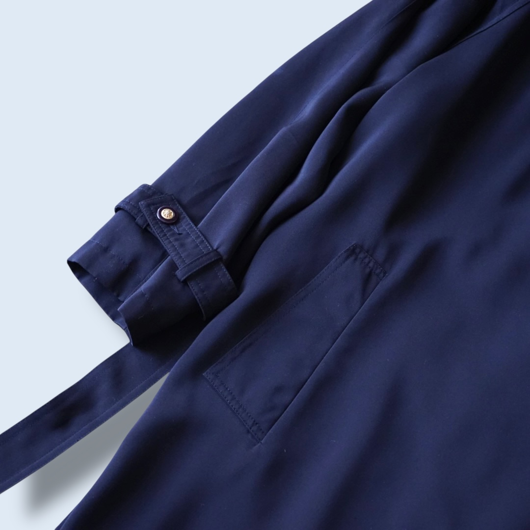 back many tuck gabardine maxi long coat