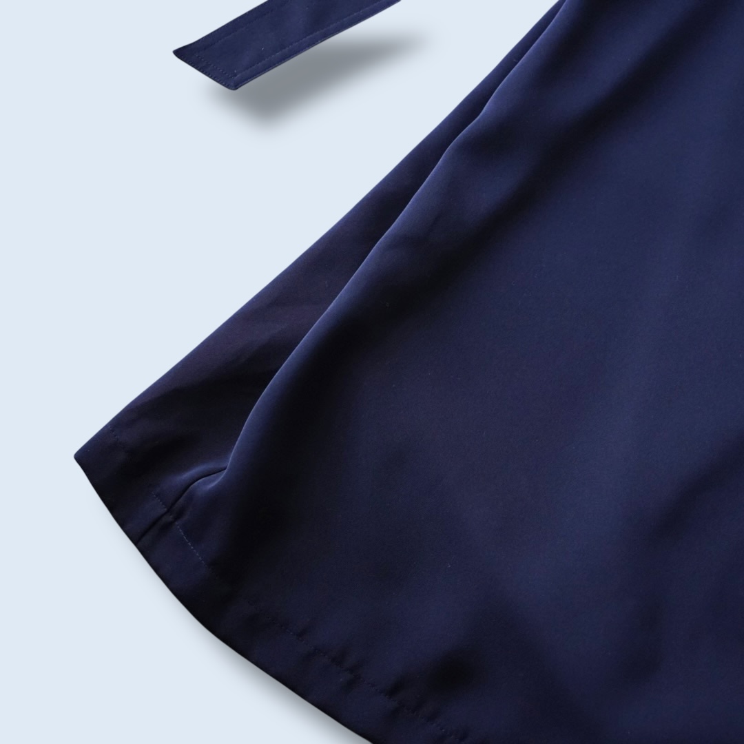 back many tuck gabardine maxi long coat