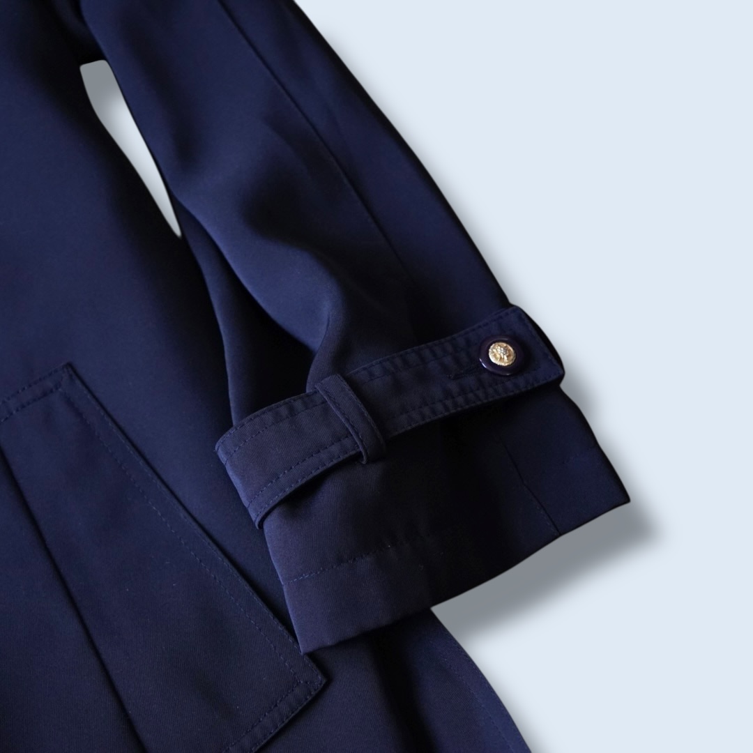 back many tuck gabardine maxi long coat