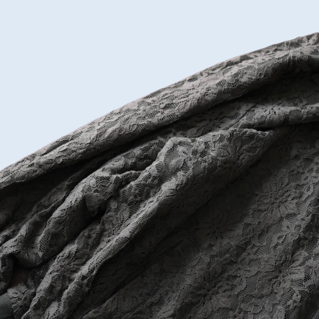 【送料無料】oversized moss green lace design blouson