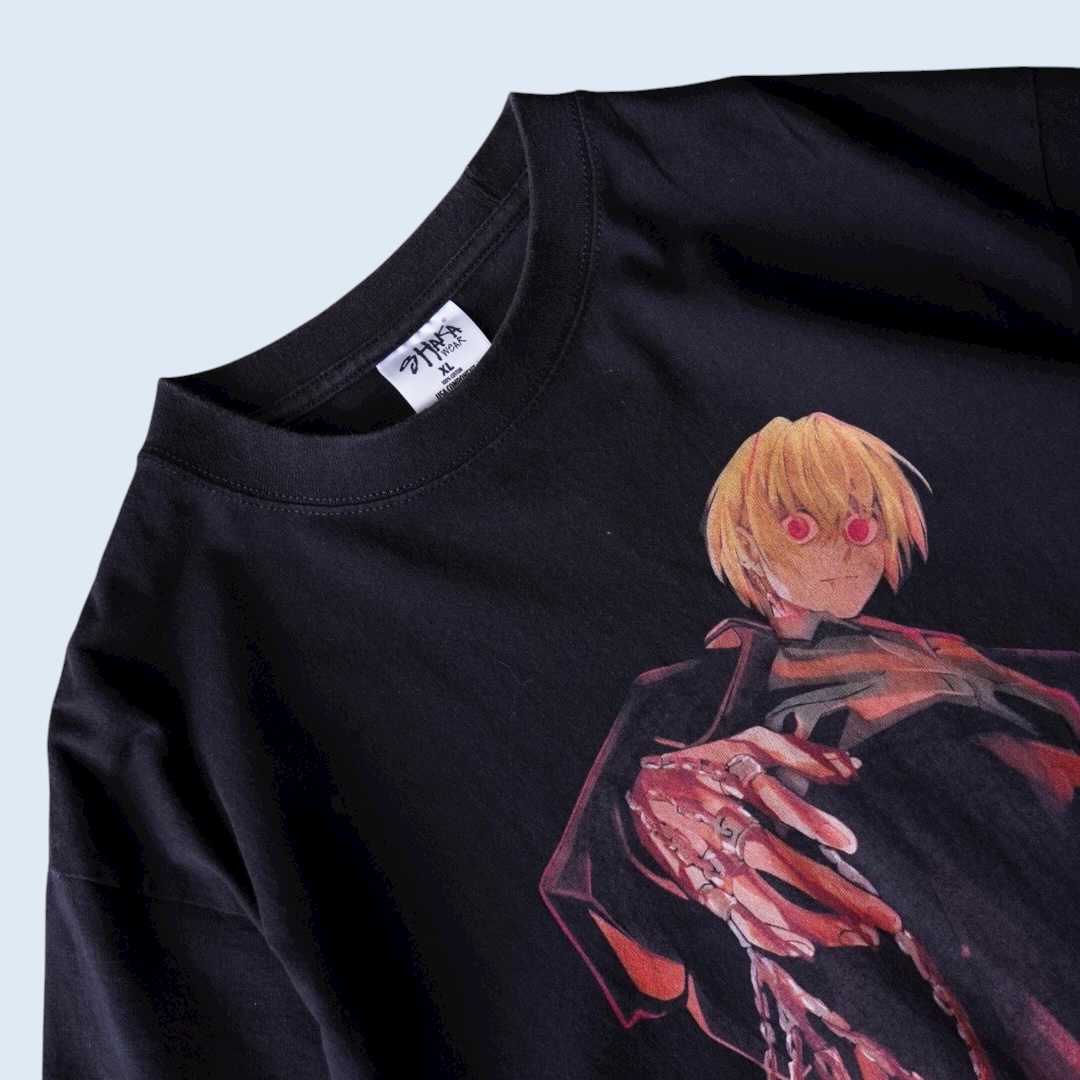 “緋の眼クラピカ / HUNTER×HUNTER” double side print tee