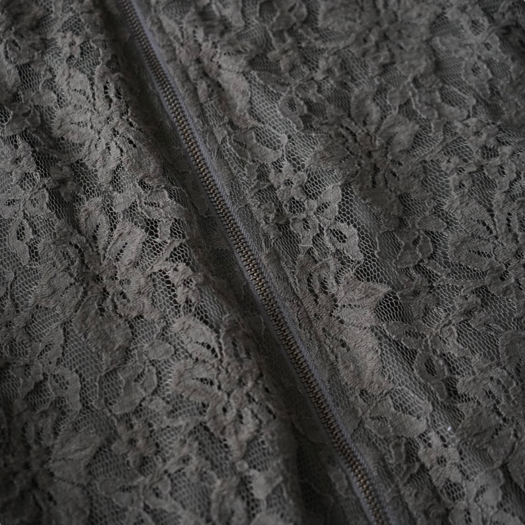 【送料無料】oversized moss green lace design blouson