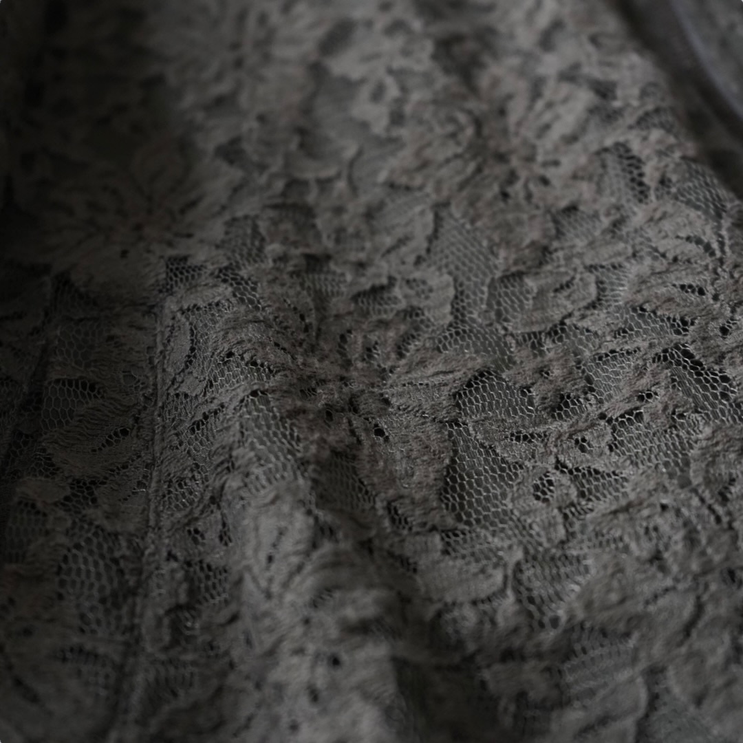 【送料無料】oversized moss green lace design blouson