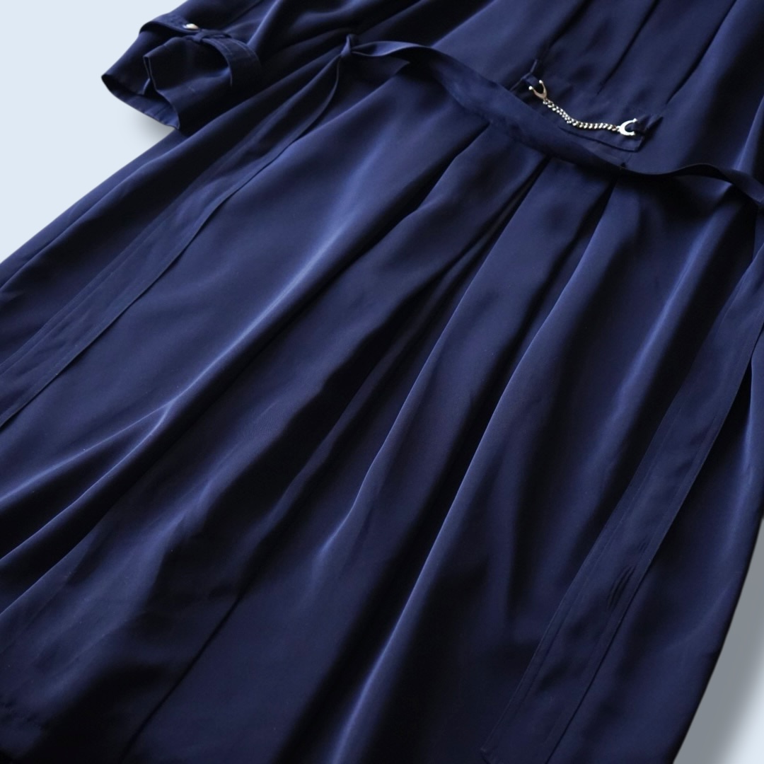 back many tuck gabardine maxi long coat