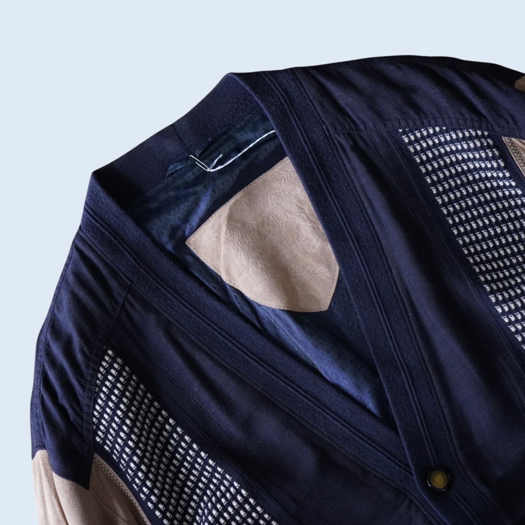 【送料無料】fake suede switching cardigan