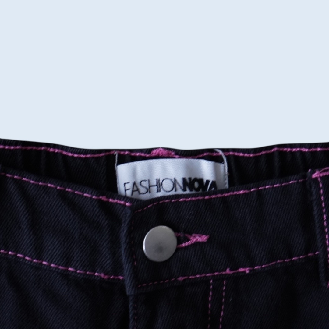 FASHION NOVA black overdye "MONSTER ENERGY" color gimmick wide pants