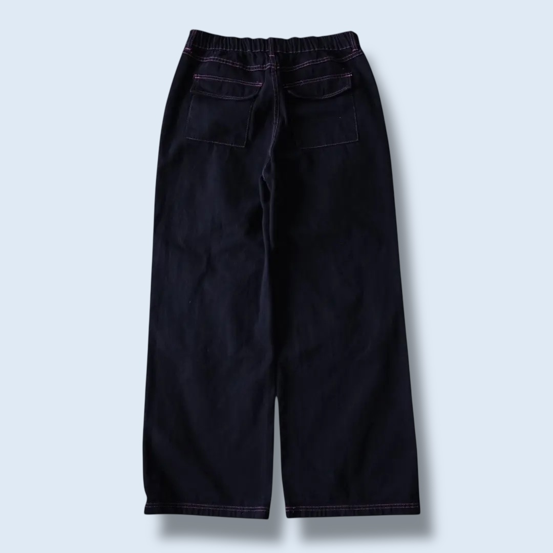 FASHION NOVA black overdye "MONSTER ENERGY" color gimmick wide pants