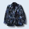 glossy paisley pattern velours tailored jacket