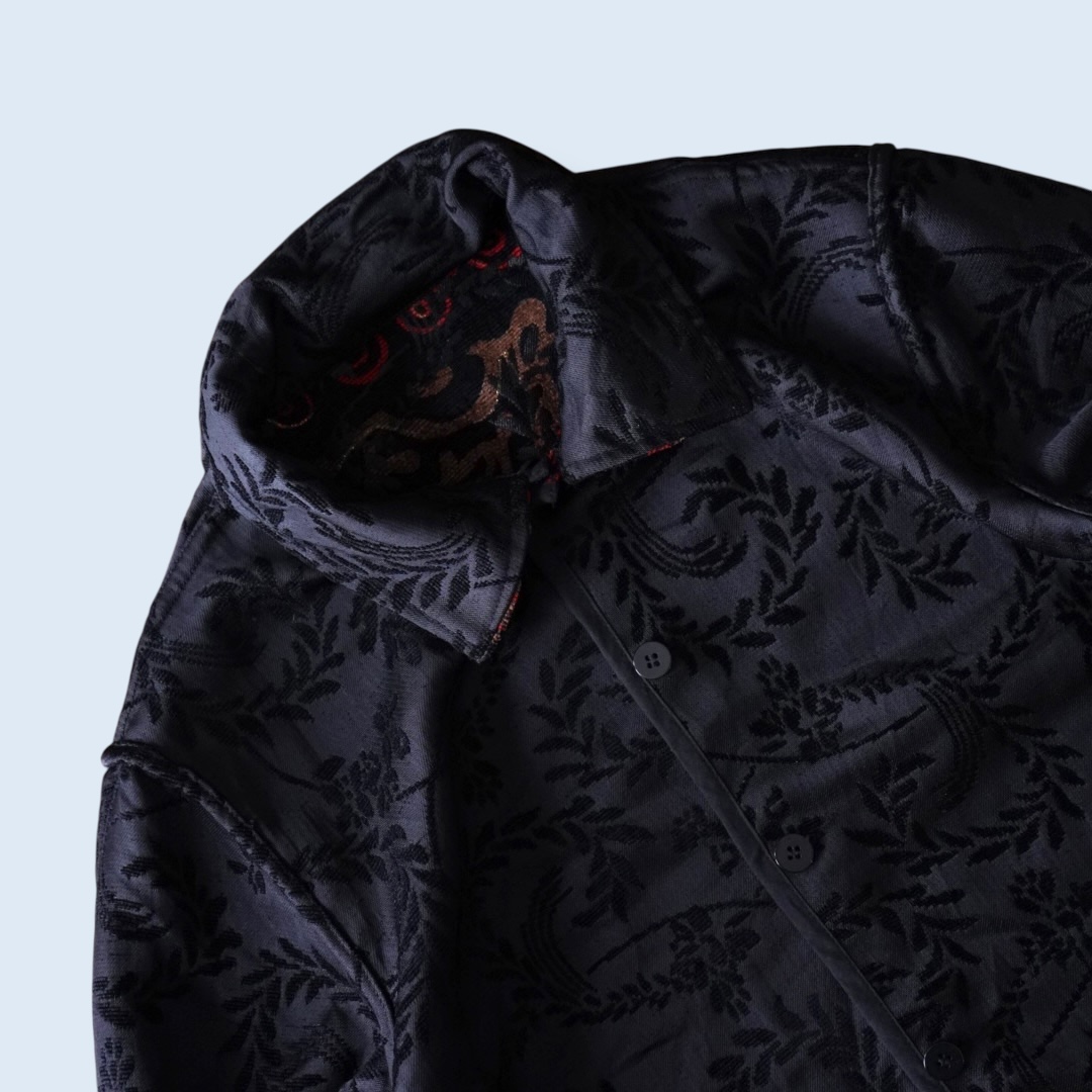 【送料無料】black × red chenille & embroidery reversible jacket